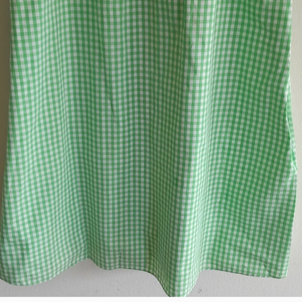 LILLY PULITZER Green And White Gingham Sun Dress Size 16